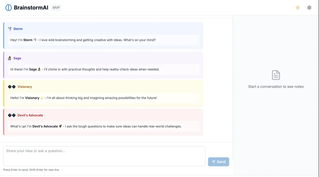 Brainstorm AI project screenshot